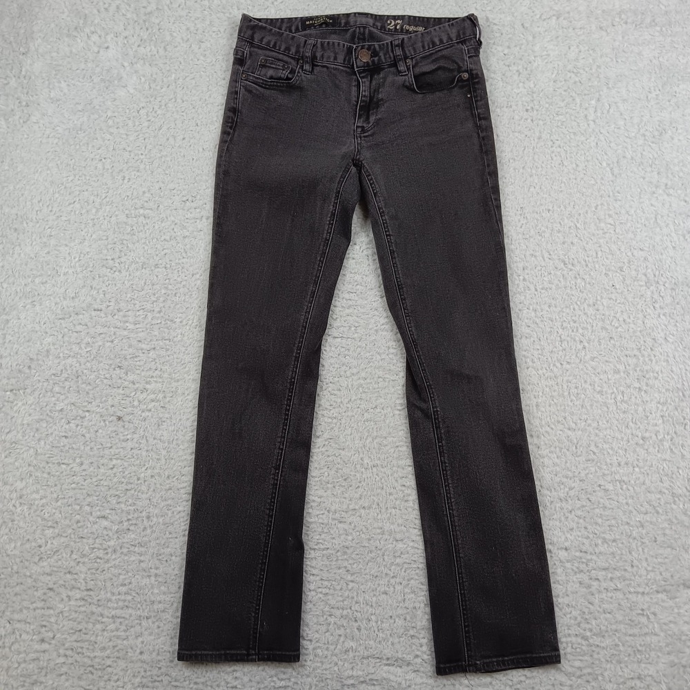 J.Crew Jeans Matchstick Women 27 Charcoal Black Slim Straight Stretch 10353